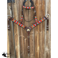 New! T5256 - Beaded Bridle & Breastplate Set Posted.* Western Bridles