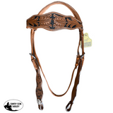 T5390 - Carved Brow Band Bridle - Country Scene Saddlery and Pet Supplies