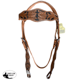 T5390 - Carved Brow Band Bridle - Country Scene Saddlery and Pet Supplies