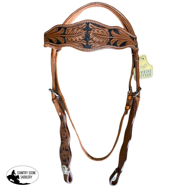 T5390 - Carved Brow Band Bridle Western Bridles
