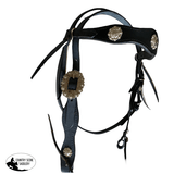 T5417 - Aust Pre-Oiled Black Brow Band Bridle - Lace Ends - Country Scene Saddlery and Pet Supplies