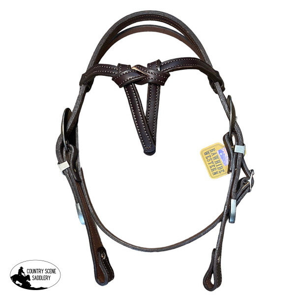 T5507 - Aust Made Fortuity Knot Browband Bridle With Antique Buckle Set Training Aids