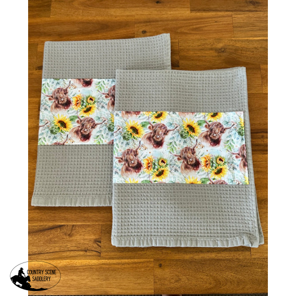 Tea Towel Set - Sunflower Highlands Gift Items