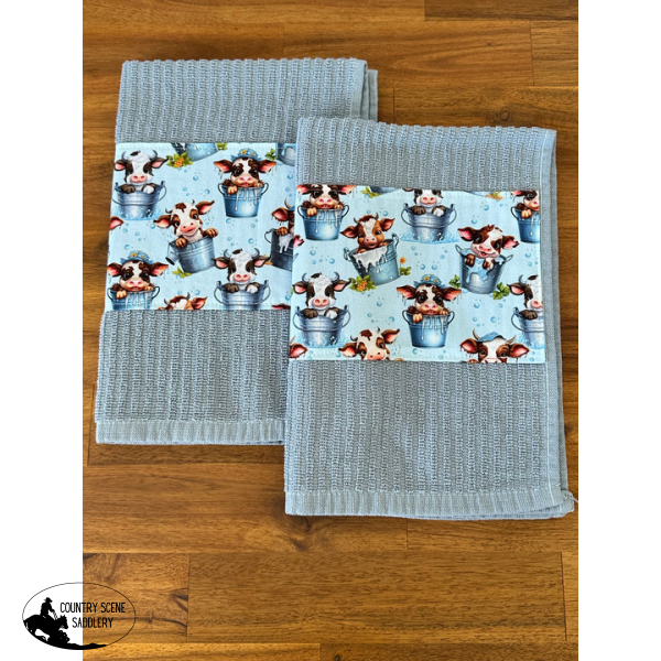 Tea Towel Set - Tub Cows Gift Items