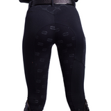 Teen and Ladies Luna Black on Black Horse Riding Tights - Country Scene Saddlery and Pet Supplies