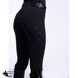 Teen and Ladies Luna Black on Black Horse Riding Tights - Country Scene Saddlery and Pet Supplies