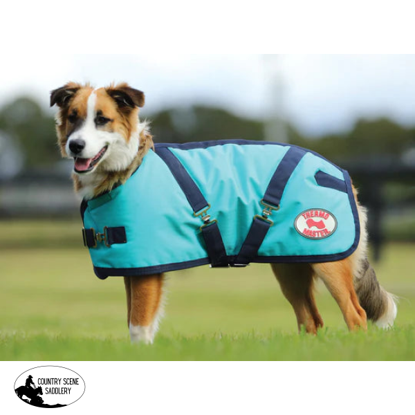Thermo Master Supreme Dog Coat - Teal/Navy 1200D Nylon Horse Rug Combo (200G Fill)