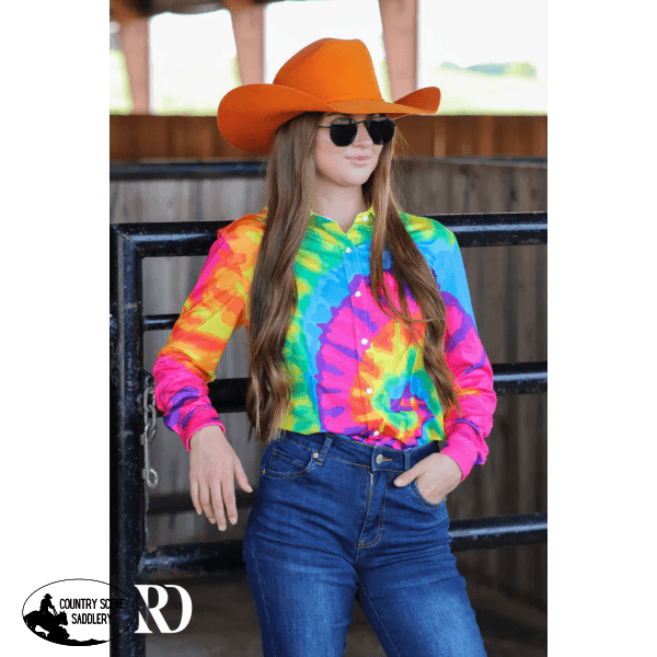 Tie Dye Performance Rodeo Shirt Western Clothing