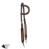 Tooled Leaf Two Tone One Ear Headstall - Country Scene Saddlery and Pet Supplies