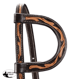 Tooled Leaf Two Tone One Ear Headstall - Country Scene Saddlery and Pet Supplies
