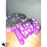 Tough-1 4 Piece Printed Brush Package-Purple Flower - Country Scene Saddlery and Pet Supplies