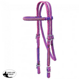 Tough One Braided Cord Bridle With Bling Raspberry/ Purple