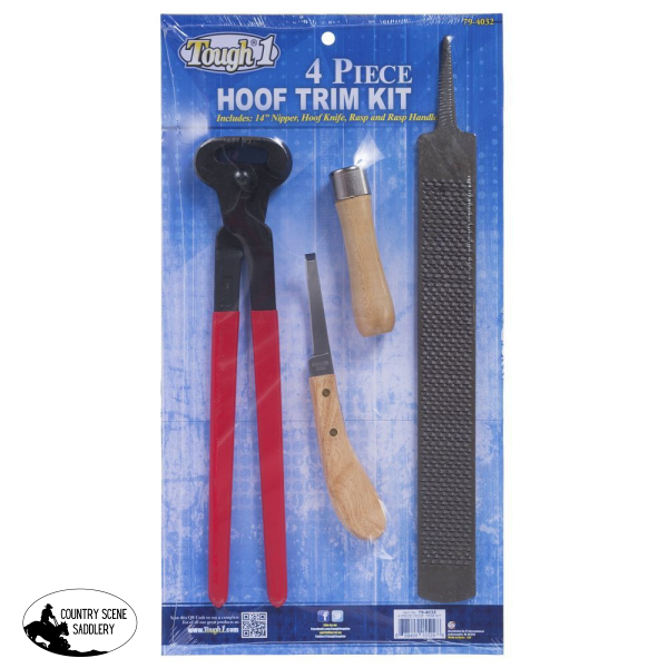 Tough1 4 Piece Hoof Trim Kit Halter/Bridle Bag With 3 Hook Rack