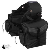 Tough1 Multi-Pocket Insulated Saddle Bag Black Saddle Bags
