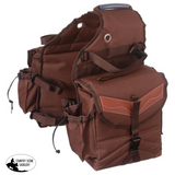 Tough1 Multi-Pocket Insulated Saddle Bag Brown Saddle Bags