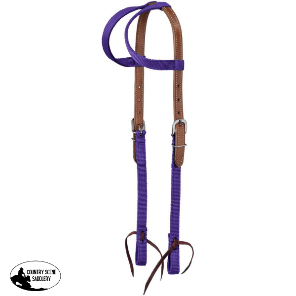 Tough1 Premium Double Ear Hybrid Headstall Purple Western Breastplates