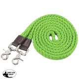 Tough1 Pro Flat Cotton Roping Reins Neon Green 1 Wide X 7 Long