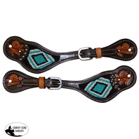 Turquoise Beaded Spur Straps Spur Strap