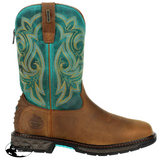 Turquoise Pull on Womens Western Boots - Country Scene Saddlery and Pet Supplies
