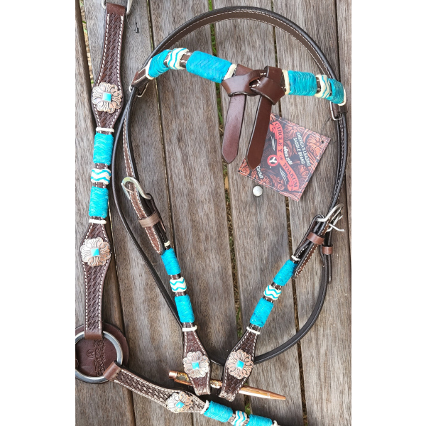 Turquoise Roundup Futurity Browband And Breastcollar Set