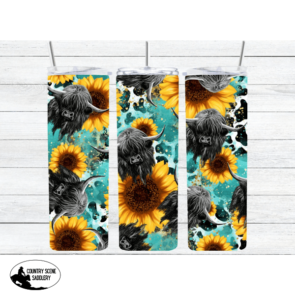 Turquoise Sunflower Tumbler Gift Items