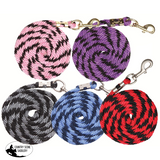 Two Tone Braided Lead 2.5M Purple/black Horse Leads