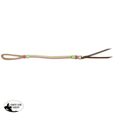 Two Tone Braided Nylon Quirt. Lime Green/Pink