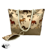 Vintage Gallop Medium Burlap Bottom Weekender Tote Product ID: ABT0024-1 - Country Scene Saddlery and Pet Supplies