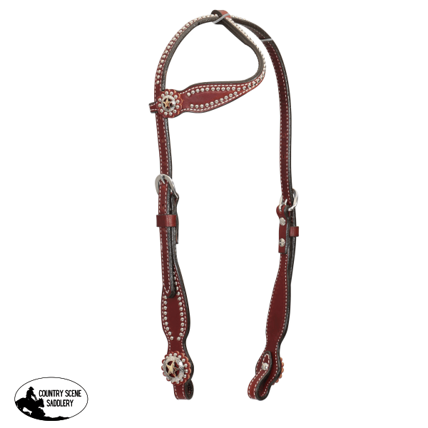 Weaver Texas Star Collection Sliding Ear Headstall Western Bridle