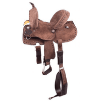 New! 12 13 Double T Youth Hard Seat Barrel Style Saddle With Extra Deep Seat And Buckstitch Trim.