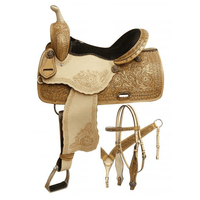 New! 14 15 16 Double T Barrel Style Saddle With Rainbow Crystal Rhinestones. ~ Posted.