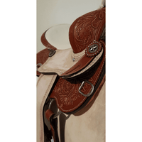 14 15 16 Double T Barrel Style Saddle With Texas Star Concho