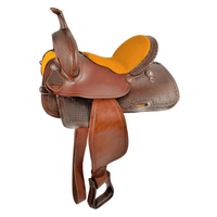 15 16 Full Qh Economy Barrel Style Saddle Set With Basket Stamp Tooling. Saddle