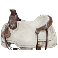 16 Circle S Roper Western Saddle With Barbwire Tooling On Skirt. Saddle