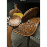 Cssb03 Chestnut Floral Tooled Barrel Saddle Saddles