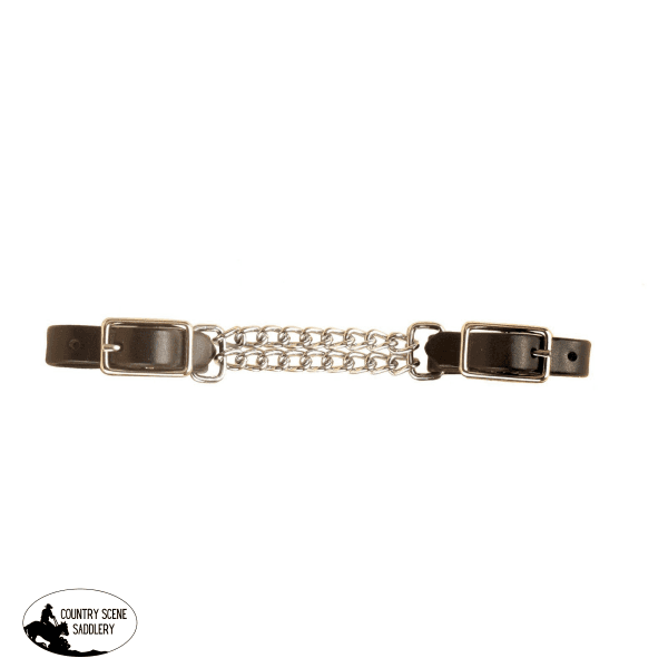New! Curb Strap With Double Chain Black