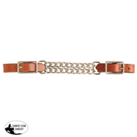 New! Curb Strap With Double Chain Chestnut
