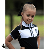 Girls Mila Black And White Horse Riding Top