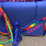 Horse Cotton Saddle Pad Rainbow Design With Embroidery Horse