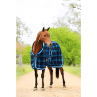 Kersey Wool Rug Check Aqua And Navy Horse Blankets & Sheets