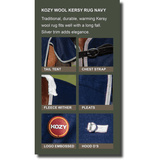 Kozy Wool Kersey Horse Rug - Navy Blankets & Sheets