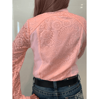 L1328 - AIRLEA Ladies 1/2 Lace Western Shirt - Country Scene Saddlery and Pet Supplies