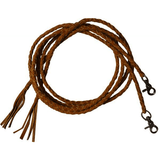 New! Leather Braided Split Reins With Scissor Snap Ends. 6.5 Ft Long. Light
