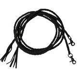 New! Leather Braided Split Reins With Scissor Snap Ends. 6.5 Ft Long. Black