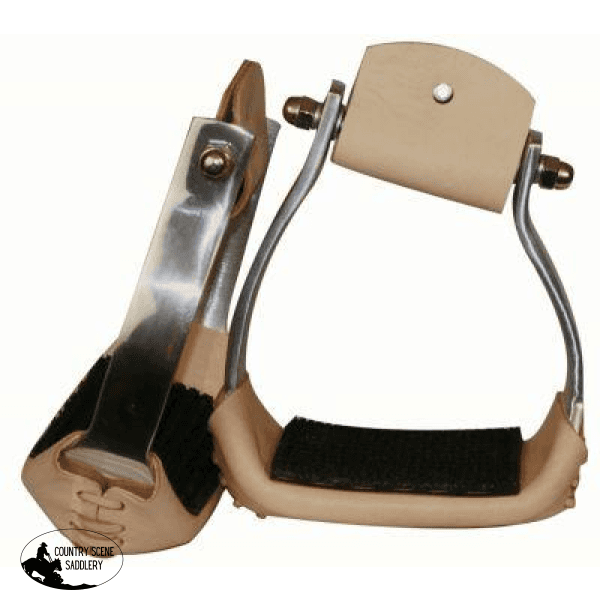 New! ~ Showman Light Weight Angled Aluminum Stirrups With Wide Rubber Grip Tread. 