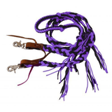 New! Showman ® 8 Ft Braided Nylon Reins With Tassels. Purple On Back Order