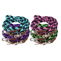 New! Showman ® 8Ft Braided Nylon Barrel Reins With Scissor Snap Ends.