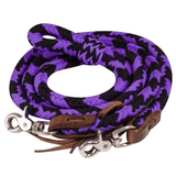 New! Showman ® 8Ft Braided Nylon Barrel Reins With Scissor Snap Ends.