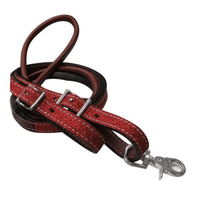 New! Showman ® 8Ft Glitter Leather Contest Reins. Red