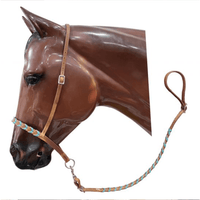 Showman ® Argentina Leather Braided Nose Tiedown. Horse Wear
